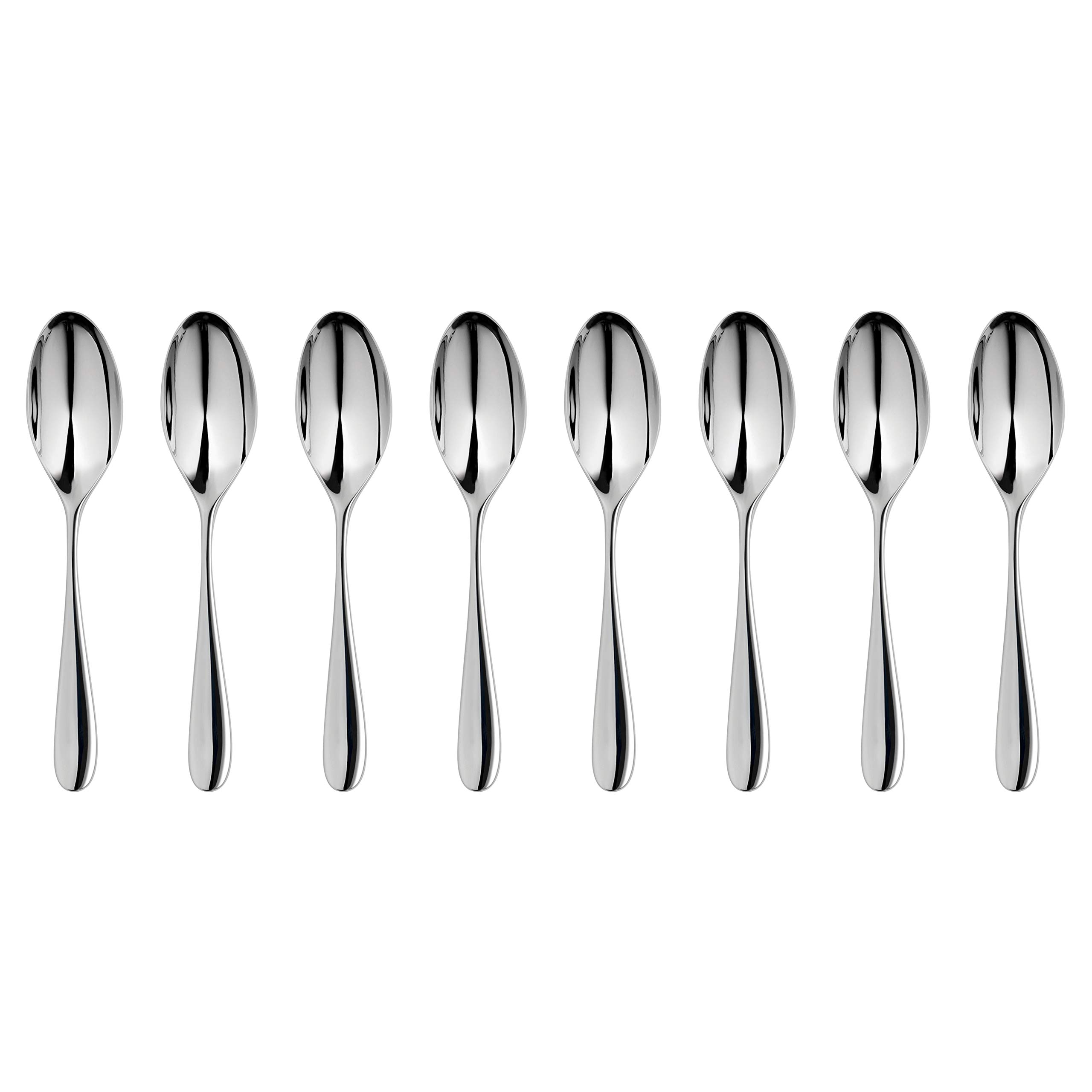 Robert Welch Arden Bright Cutlery Small Coffee/Espresso Spoon, Set of 8. Made from Stainless Steel. Dishwasher Safe.