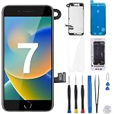 Risidamoy for iPhone 7 Screen Replacement with Home Button 4.7" Black LCD | 3D Touch Display Digitizer Full Assembly Fix Tool Proximity Sensor with Front Camera Speaker Repair Kit A1660 A1778 A1779