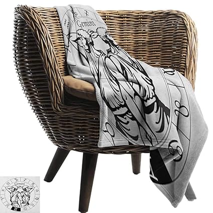 Amazon Com Warmfamily Blanket Sheets Zodiac Gemini Monochrome