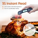 DOQAUS Meat Thermometer 3s Instant Read Backlit LCD Auto On Off Navy Blue view 3