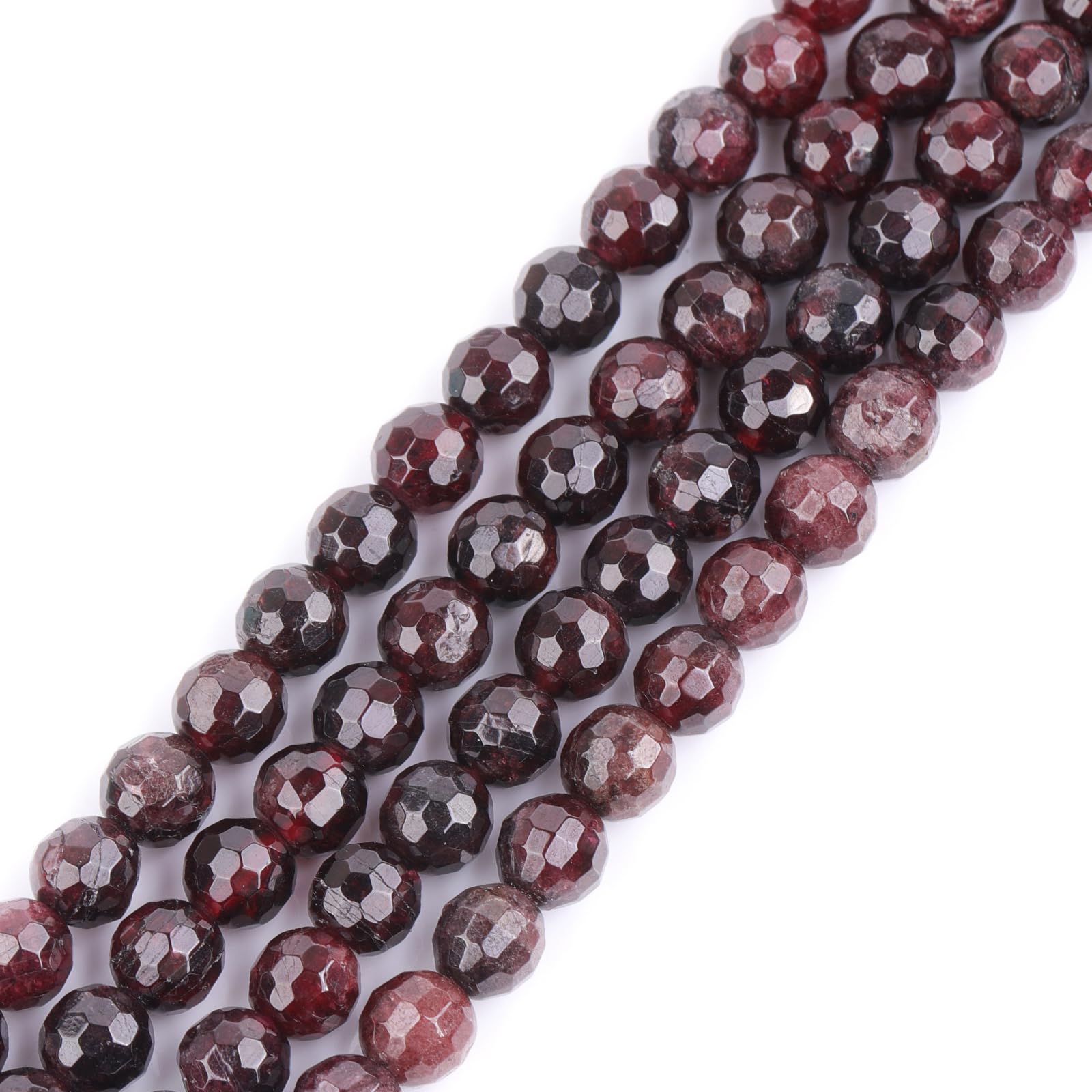 Sweet & Happy Girl'S Store 6mm Round Faceted Gemstone Garnet Beads Strand 15 Inch Jewellery Making Beads