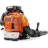 Getell 80cc Gas Backpack Leaf Blower, 900CFM 206MPH 2-Stroke Engine, Heavy-Duty Leaf & Snow Blower for Lawn, Garden & Commercial Use (853 EZ)