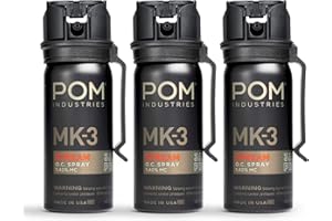 POM MK3 Pepper Spray, Belt Clip Model, Maximum Police Strength OC with UV Marking Dye, Quick Flip Top Safety, 360° Performance at Any Angle, Powerful Accurate Stream, 18 ft Range, 1.8 fl oz