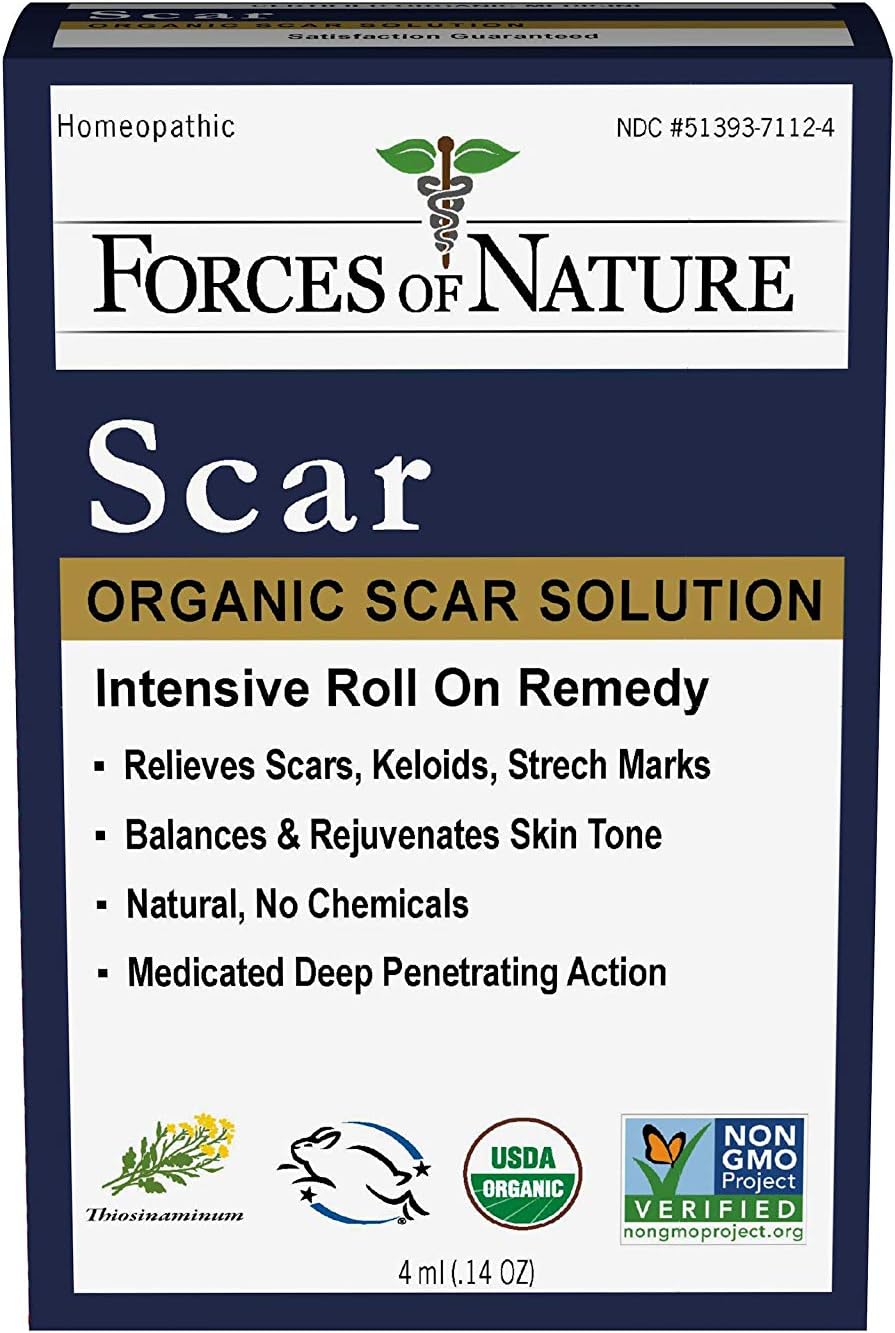 Forces of Nature -Natural, Organic Scar Treatment (11ml) Non GMO, No Chemicals -Reduce Appearance of Scars Associated with Keloids, Surgery, Atrophic Acne, Burns, Hypertrophic Injuries, Stretch Marks: Health & Personal Care