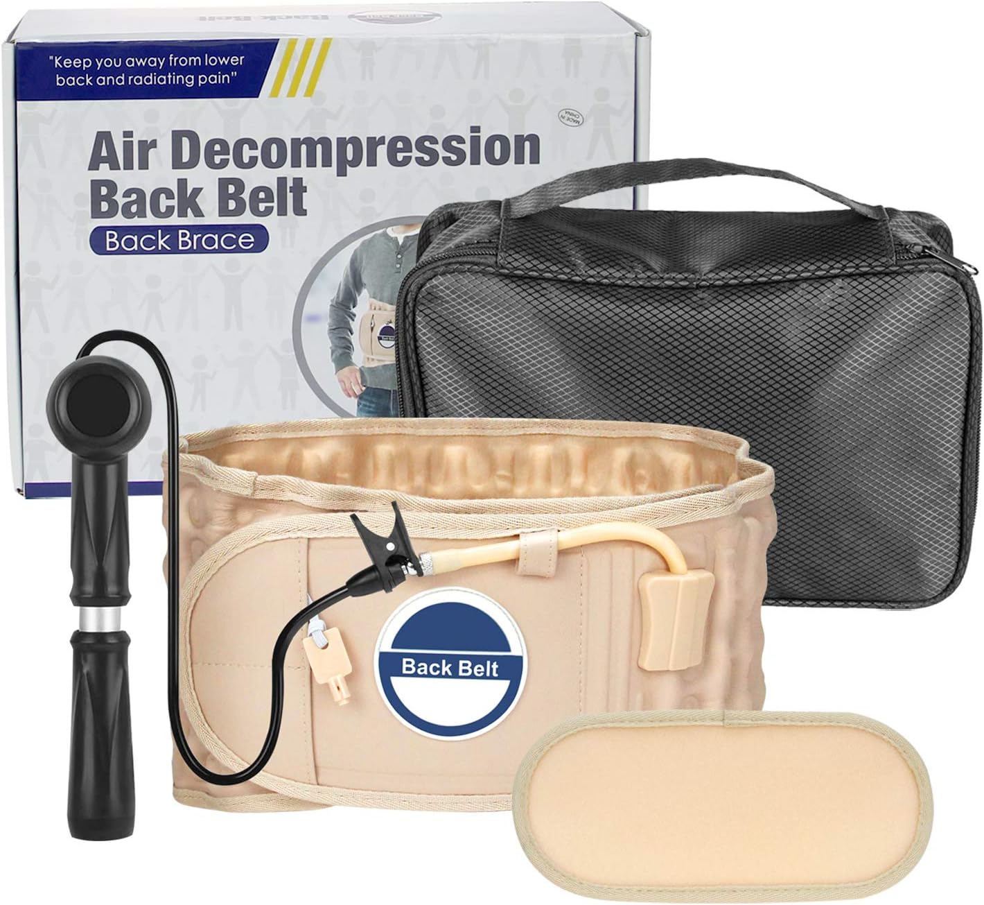 Decompression Back Belt,Extended Pad Back Support Belt Lumbar Traction Belt Lower Back Pain Relief Belt Fits 29-49 Waist: Health & Personal Care