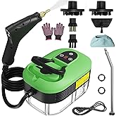 Handheld Steam Cleaner for Home, 2500W High Temperature Pressurized Machine, 1.2L Water Tank, Handle-controlled Steam Output, Portable Cleaning Steamer for Car, Bed Bugs, Furniture, Grout (Green)