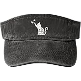 Fenmshairy Women's Floral Cat Sport Sun Visor Hat - Adjustable Empty Top Baseball Cap for Men Women Golf Tennis Running