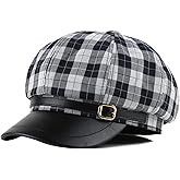 KORIXINE Newsboy Hats for Women - Retro Classic Plaid Hat Fashionable British Irish Beret Cap Girls Vintage Dressy Caps