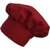 CHEFSKIN BIG &amp; Tall 2X XXL Mushroom Chef Hat, Fully Adjustable (RED)