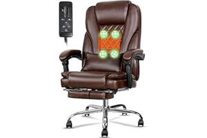 JAMEGE Ergonomic Office Chair with Heat and Massage, Massage Office Chair with Footrest, Wheels, Lumbar Support, Big and Tall Reclining Home Office Chair