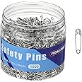 1,000 Pack Mini Safety Pins 0.75 inch (19mm), Small Safety Pins for Clothes, Tiny Safety Pin