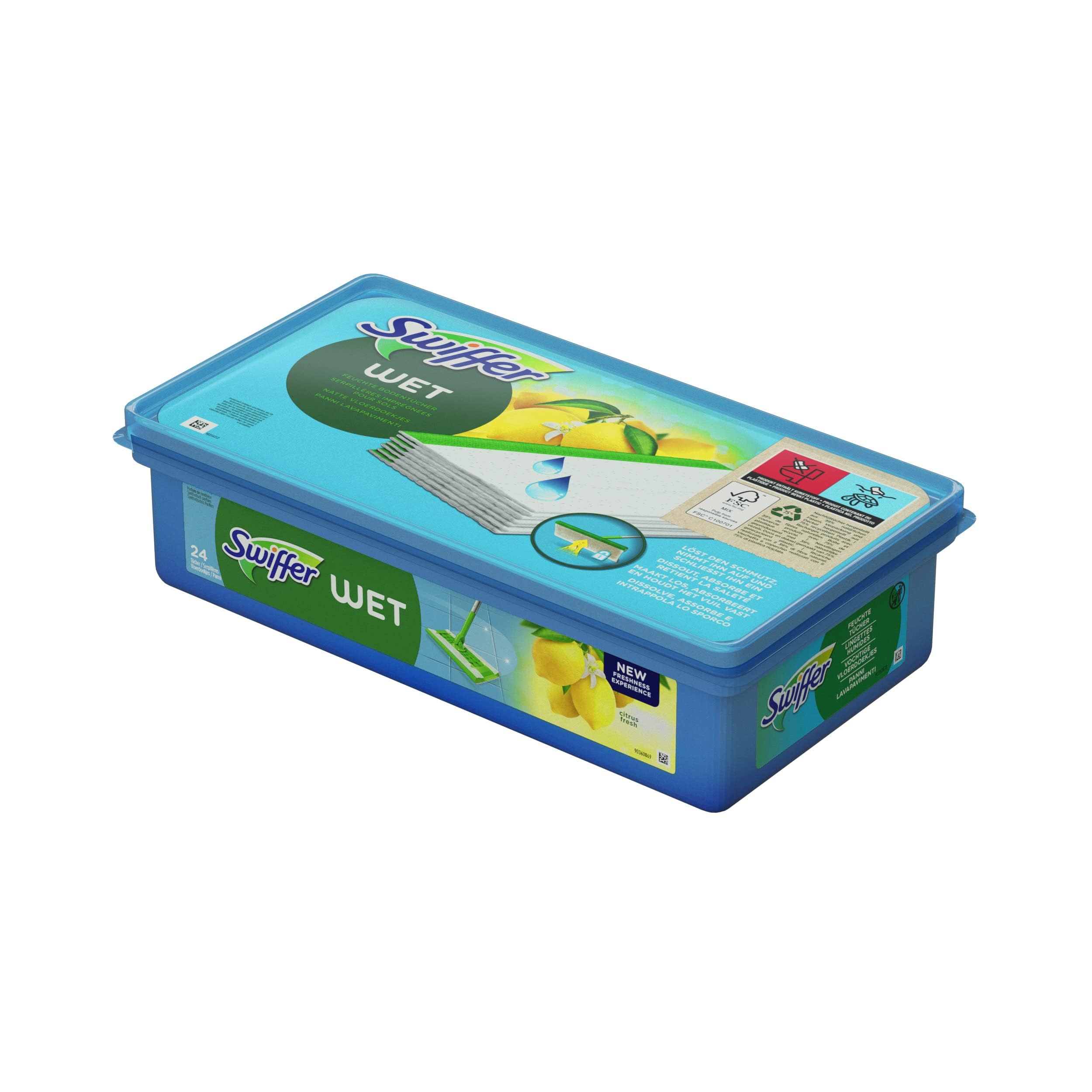 Swiffer Wet Wet Mop Cloths, Maxi Format 24 Pieces, 1 Pack of 24 Cloths