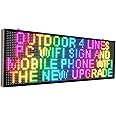 Outdoor P10 LED Digital Sign - RGB Full Color WiFi Programmable LED Sign 39"x 14" High Brightness, High Definition Scrolling LED Sign - LED Sign for Business