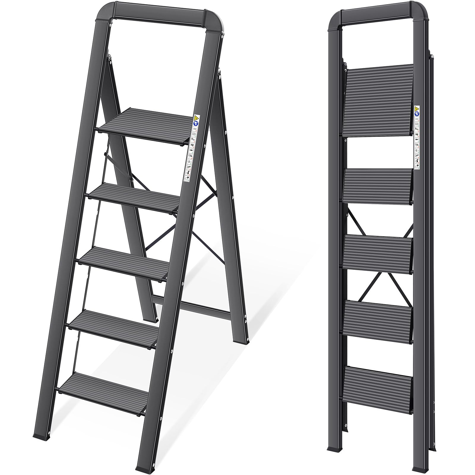KINGRACK Aluminium 5 Step Ladder, Lightweight Step