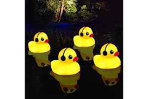 Goallim Solar Floating Pool Lights, 3" Duck Floating Pool Lights Solar Powered, IP68 Waterproof Glow in The Dark Pools Light That Float for Patio, Pond, Spa, Hot tub, Garden Party Decor - 4PCS