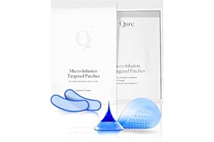 Qure Micro-Infusion Anti Wrinkle Patches for Smile Line, Frown lines, Under Eye Bags, Puffiness, Crow's Feet - Retinol, Caffeine, Peptides - Dissolvable for Overnight Use - 8 Pairs