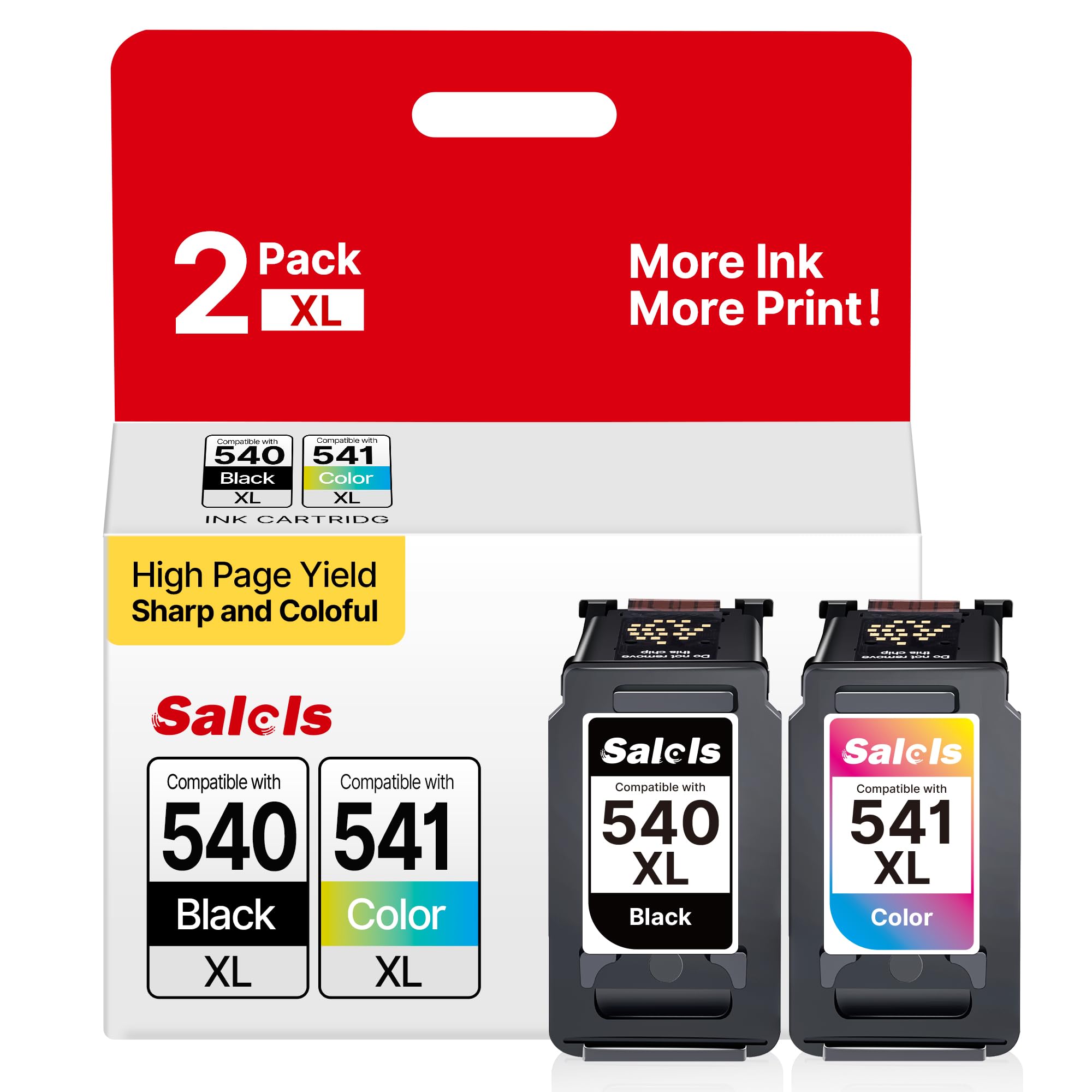 Salols 540XL and 541XL Ink Cartridges Replacement for Canon 540 and 541 Ink Cartridges Printer Ink PG540 Black CL541 Colour XL for Canon Pixma TS5150 TS5151 TS5100 MG3600 MG3650S MG3650 MG4250 MX475