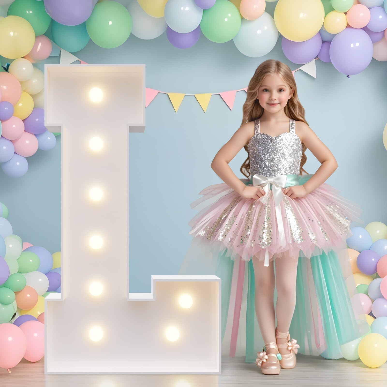 Photo 1 of JoyMuse Marquee Letters 3 Feet Tall, Light Up Letters 3FT with Lights, Large Letters for Party, Letter L Light Up Letters for Baby Shower Wedding Proposal Graduation Birthday Decorations