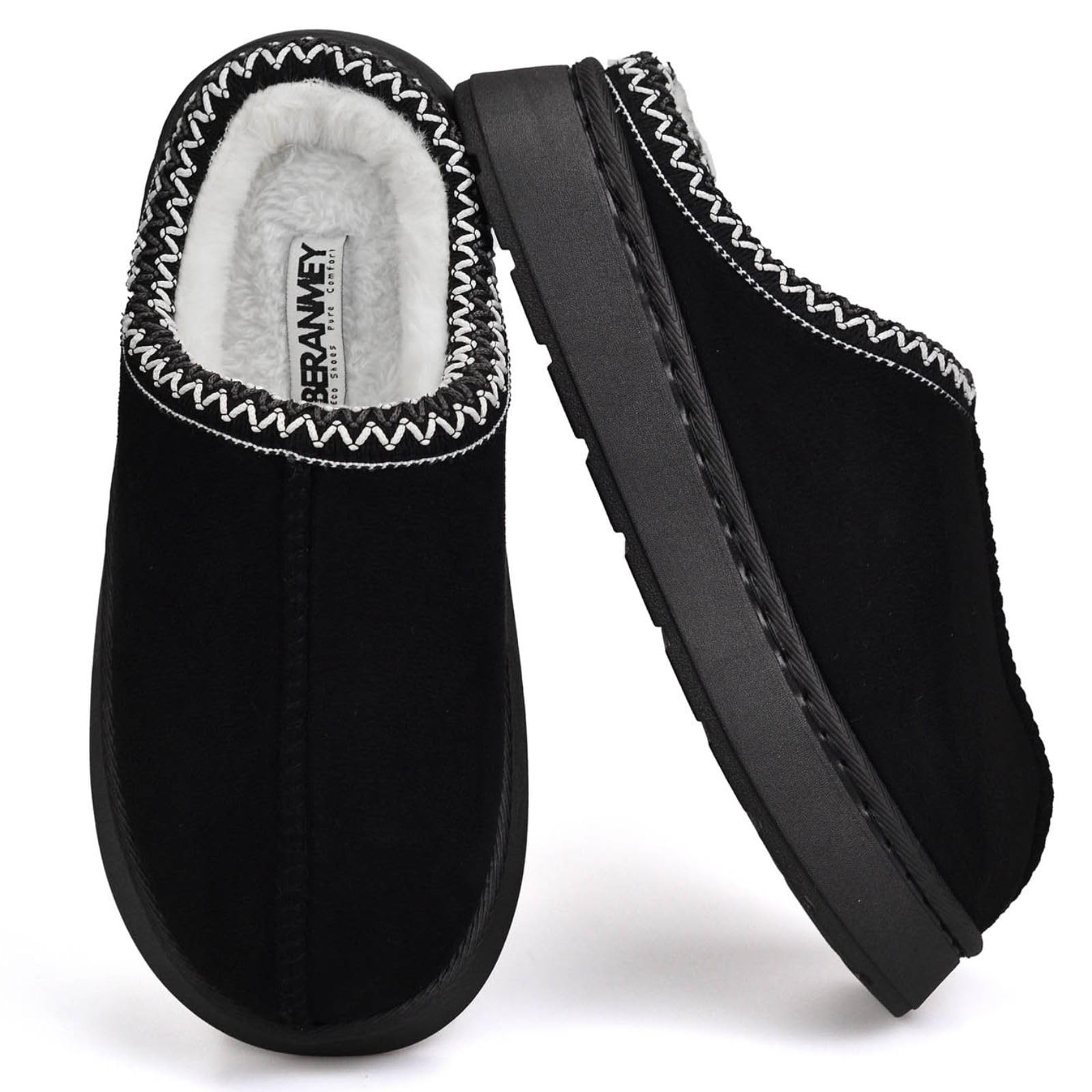 Photo 1 of **PARTIAL SET/check clerk comments**
BERANMEY Fuzzy Memory Foam Slippers for Women Men Cozy Platform House Shoes with Anti-Slip Sole Warm Plush Lined Non-Slip Indoor Outdoor Short Ankle Slippers