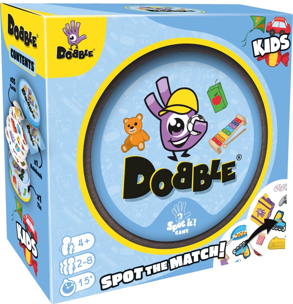 Asmodee, Dobble Kids, Card Game, Ages 4+, 2-8 Players, 15 Minutes Playing Time