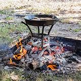 Lodge 8 Inch Fire and Cook Stand - Campfire Cooking Tripod view 2