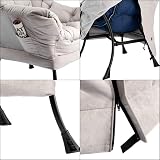 HollyHOME Armchair Comfy Chair Grey Steel Frame Lounge Sofa 95x80x64 cm view 7