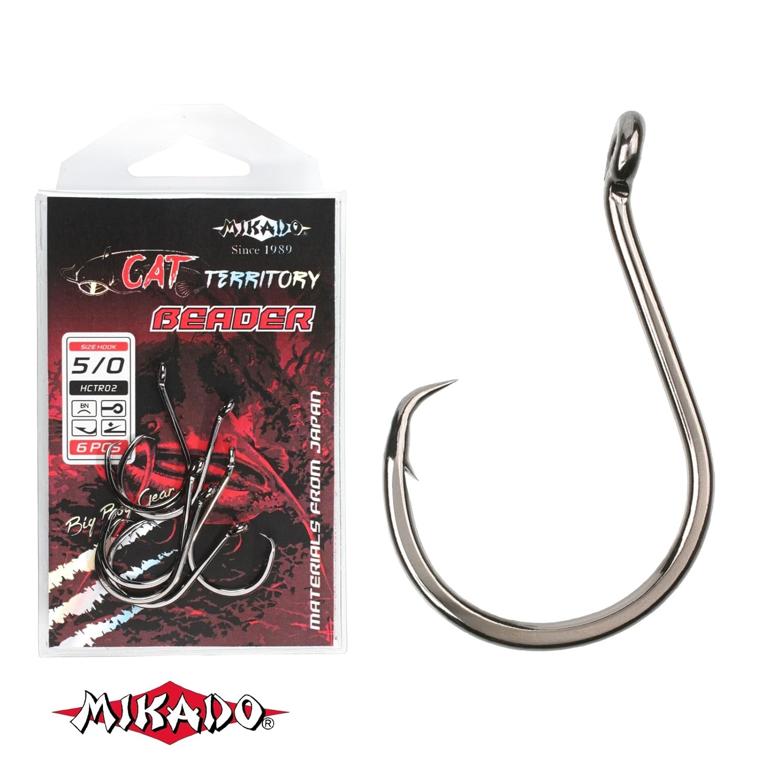 "MIKADO CAT TERRITORY" extra starke Welshaken Wallerhaken mit gebogener