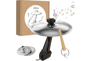 CHFORY Car Cymbal Air Vent,Mini Drum Crash Cymbal Set With Mini Drum Stick & 2 Thumb Cymbals,Compact and Durable Car Accessory Compatible with Most Vehicles (Silver)