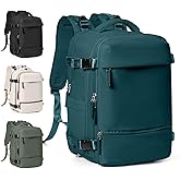 suwasp Travel Backpack Simple Durable Carry On Backpack with Shoe Compartment, Personal Item Travel Bag Flight Approved, Water Resistant Laptop Backpack for Women Men Weekender Business, Peacock Blue