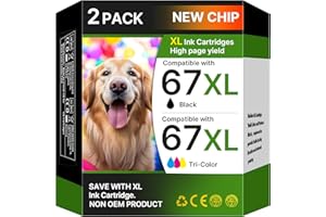 67XL Ink Cartridges Black Color Replacement for HP Ink 67 for HP 67 Ink Cartridges HP67 XL for HP Deskjet 2755e 2722e 2722 27