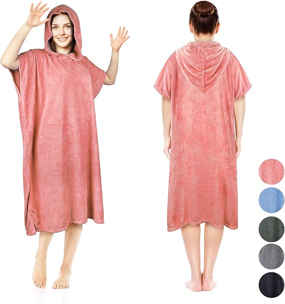 Poncho Spiaggia Kato Tirrinia - In Microfibra Assorbente, Con Tasca E Fasciatoio, Unisex - Foto 7