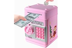 EPHVODI Mini Piggy Bank for Boys Girls,Banks Toys for 3-5-12 Year Old Kids Birthday Gifts Electronic Money Coin Banks with Password Protection ATM Machine Saving Box for Christmas Idea Gifts