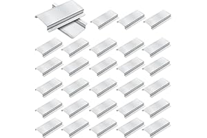VALORUP ​Universal Aluminum Window Screen Pull Tabs Replacement, 30-Pack Durable UV-Resistant Breakage-Proof Flat Groove (C-Shaped) Clip Tabs - Better Than Plastic​