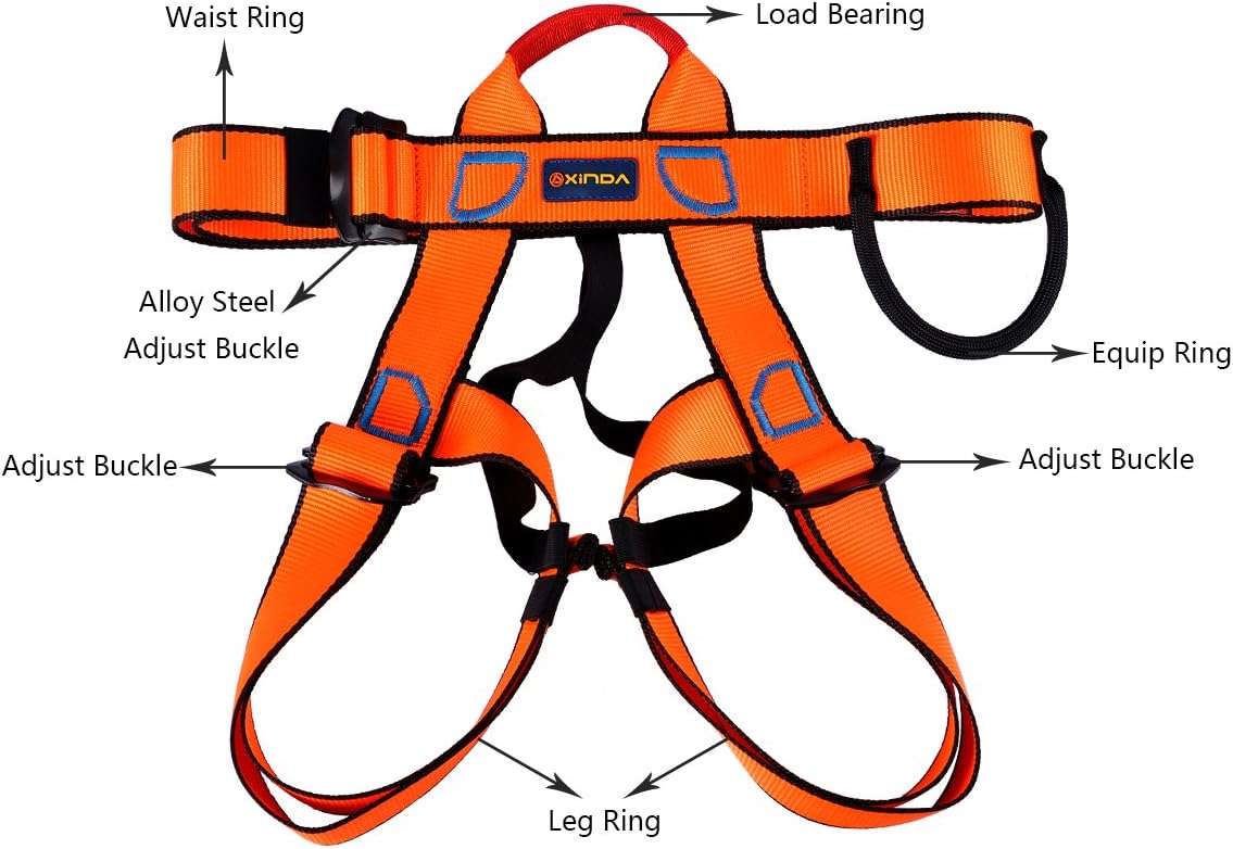 UCEC Climbing Harness Safe Seat Belt, for Fire Rescue, High Altitude Rock Climbing, Rappelling Equipment, Half Body Guard Protect, Pack of 1(Orange) : Sports & Outdoors