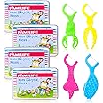 FAMILIFE Kid Floss Picks, 120 Picks Kid's Dental Floss Picks Without Fluoride, Kid Flossers with 4 Travel Handy Cases, Helps to Fight Tooth Decay and Keep Your Kids’ Teeth Clean