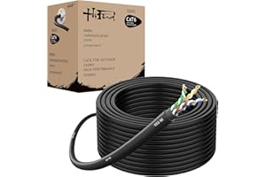 HiFind CAT 6 Outdoor Ethernet Cable Bulk 500 Ft –Easy Pull Box, UTP High-Speed Long Network Internet RJ45 LAN Patch Wire, 24A