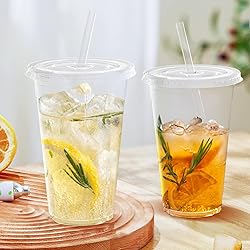 Dealusy 100 Pack - 24 oz Clear Plastic Cups with
