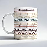 Fyecoluo Boho Colorful Sewing Mug, Quilting Gifts for Quilters Coffee Cup, Gifts for Sewing Lovers Enthusiasts, Trendy Quilting Seamstress Ceramic Coffee Mug 11 oz