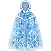 XEPST Princess Hooded Cape - Blue Snowflake Cape for Princess Fancy Dress, Halloween & Christmas Costume