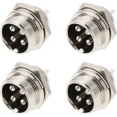LT Easiyl 4Pcs Male CB Radio HAM Systems 4-Pin Microphone Plug Connectors Mic Replacement Adapter Compatible with Cobra Midland