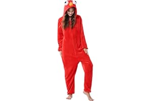 QSTYLE Adult Animal Onesie Halloween Costume,One Piece Cosplay Suit for Women and Men