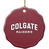 GRAPHICS & MORE Colgate University Raiders Logo Porcelain Scalloped Holiday Christmas Tree Ornament - 2.8" (7.1 cm)