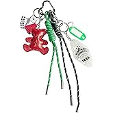 QTKJ Cute Keychain, Hand-Woven Nylon Rope Bag Charm, Bear Bag Accessories Charms for Handbag Backpack Crossbody Rubber Bags, Aesthetic Keychain