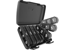 Pill Organizer 3 Times a Day, Fullicon Weekly Pill Case 7 Day, Large Daily Pill Box with 21 Compartments, Pill Dispenser Supp