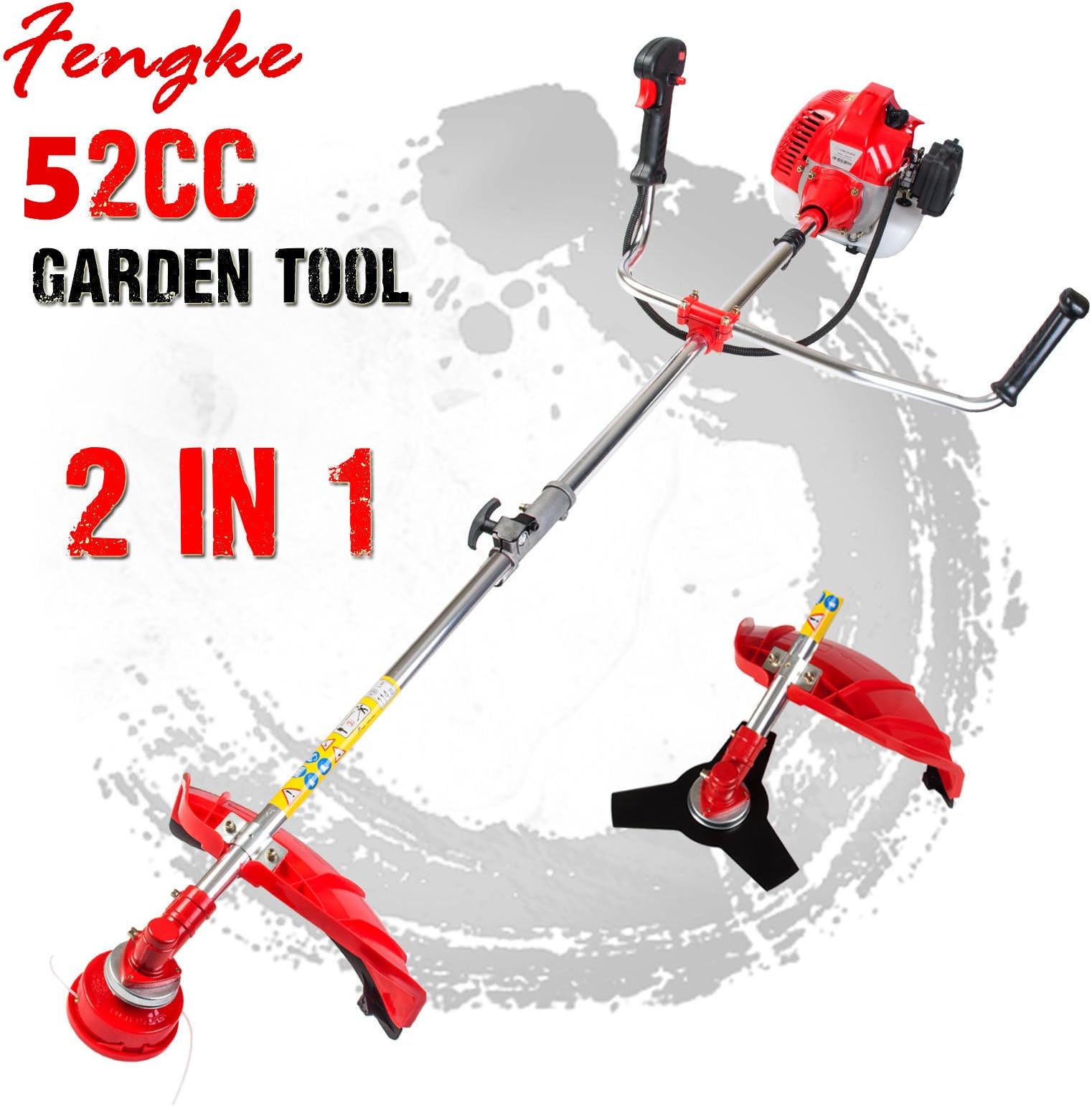 Fengke Multitool Petrol 52cc 1.75kw 2 in 1 Garden Grass Strimmer Brush Cutter Lawn Weeds