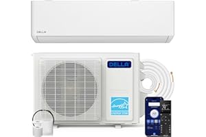 DELLA Hyper Heat Lower as -13℉ 18,000 BTU WiFi Mini Split,Work with Alexa,Energy Star, 230V 23 SEER2,Cools Up to 1,000 Sq. Ft,Inverter AC with 1.5 Ton Pre-Charged Heat Pump & 16.4ft Installation Kits