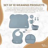 Yum Yum's Baby Weaning Set 10 Pieces Suction Plate Bowl Bib Cup Cutlery view 4