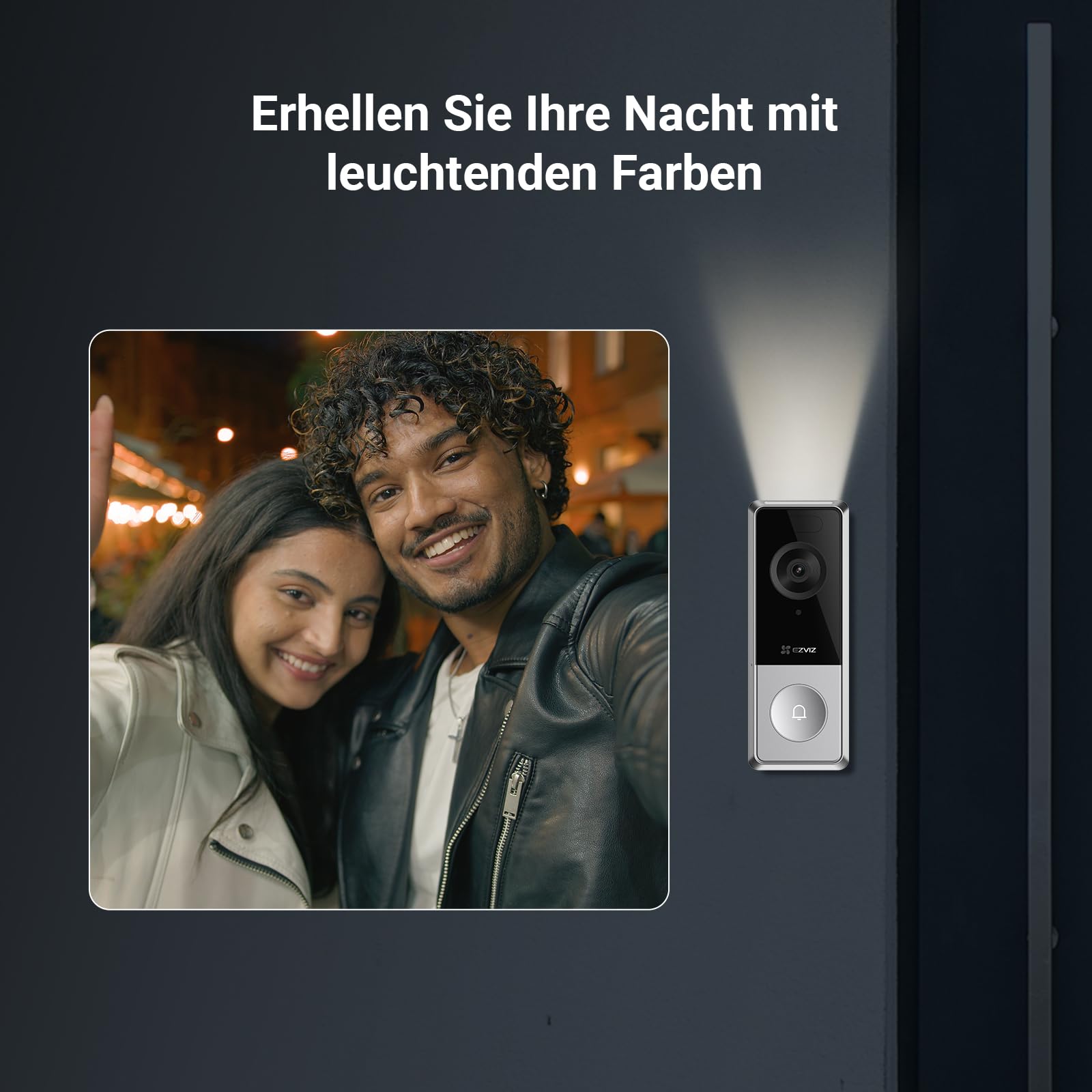 EZVIZ CP8 WLAN Video Türklingel Kabellos mit 3K 5MP Kamera, 9600mAh Herausnehmbarem Akku, Wi-Fi 6, Farbnachtsicht, 162° Weitwinkel, Personenerkennung, Chime, 2-Wege-Audio, Alexa & Google Assistant 4