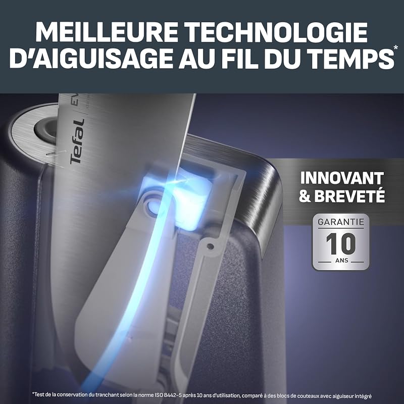 - EverSharp Set de 5 couteaux avec bloc affûteur intégré