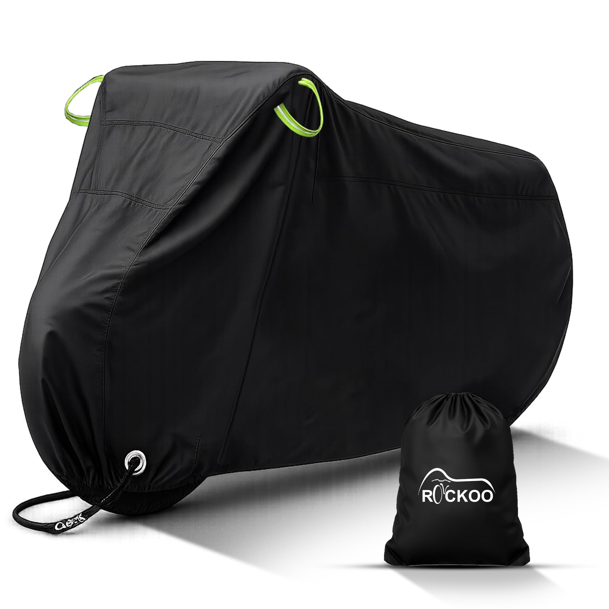 Rockoo Bike Cover for Outdoor Storage for 2 Bikes, Heavy Duty 190T Nylon Waterproof Dustproof with Lock Holes and Storage Bag, Perfect for Mountain Road Bikes Bicycle Cover – Black